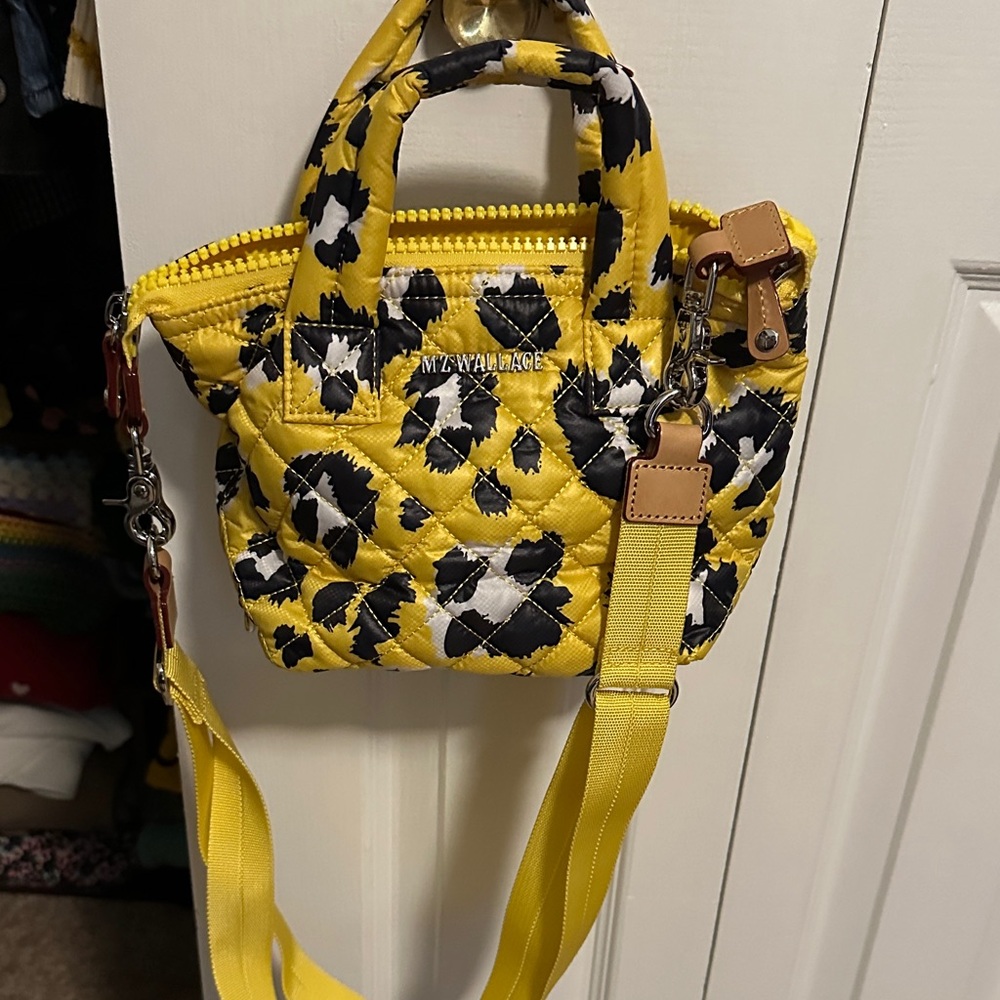 MZ Wallace Yellow and Black Floral Crossbody Bag